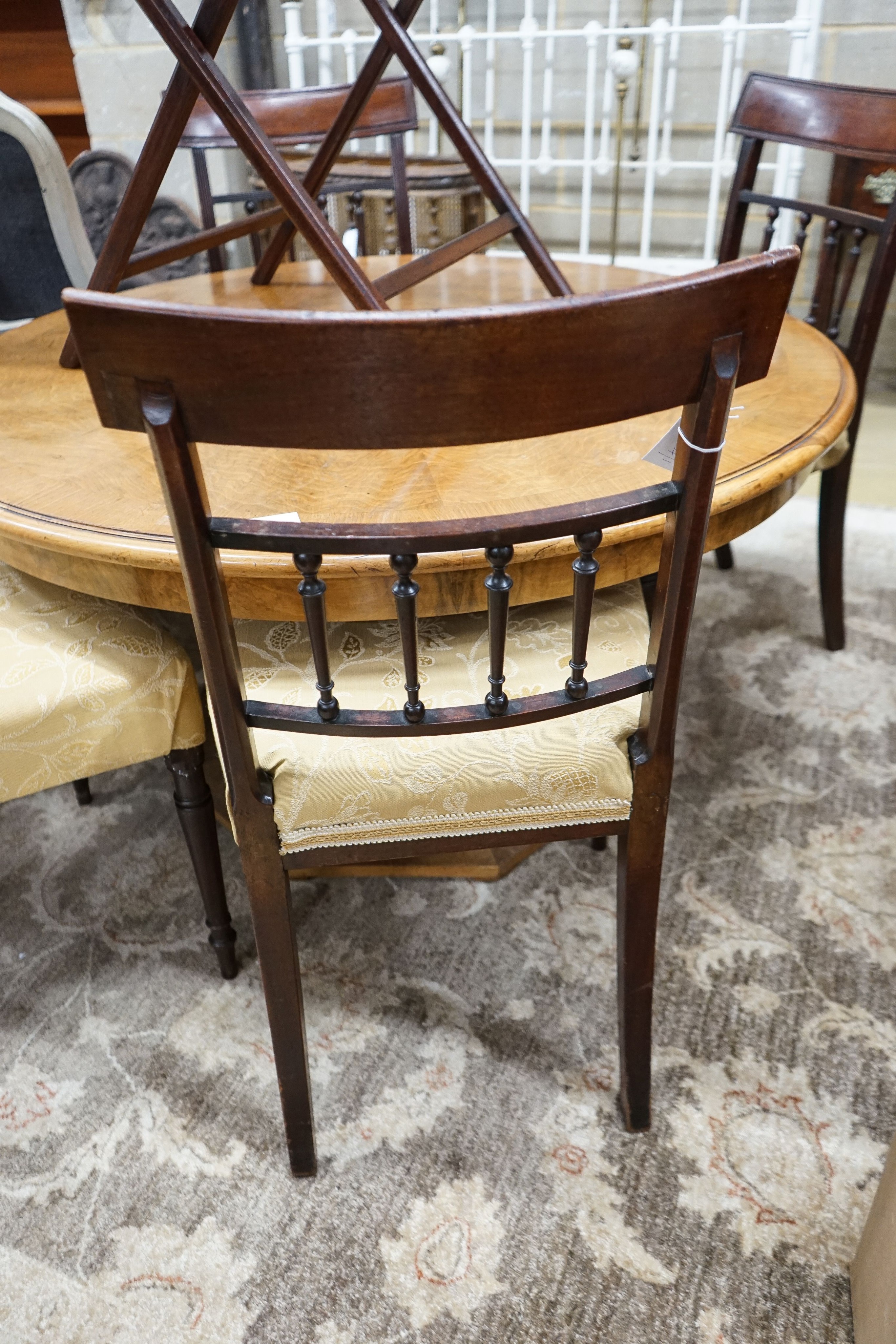 A set of four George IV mahogany dining chairs